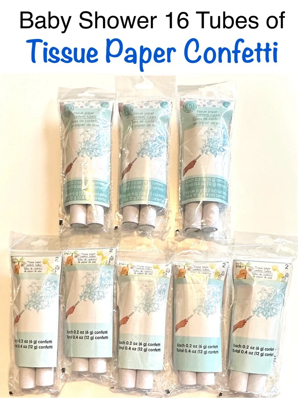 5/$15💥 Baby Shower Tissue Paper Confetti Tubes 8 sets (16 Tubes) Party